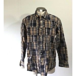 vintage Tommy Hilfiger Men's size large Patchwork Long Sleeve Buttoned Shirt